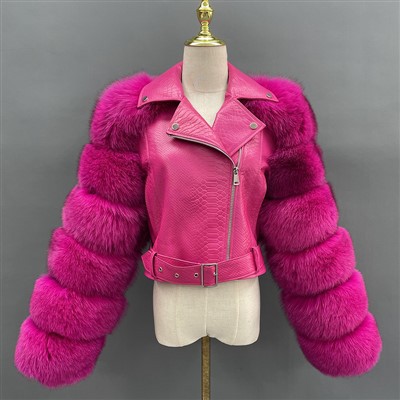 Mo'ynali kiyimlardan yasalgan charm moto kurtka